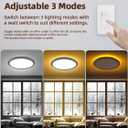 zouzai 12 inch LED Ceiling Light Flush Mount, 5CCT Adjustable 2700K-6000K, Amber/Pink/Ice Blue Night Light, 22W+8W Dimmable Fixture for Bedroom, Living Room (Black, DIP Switch, 2 Pack)