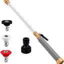 Upgraded Jet Nozzle Power Washer for Garden Hose,High Pressure Washer Wand with 3 Interchangeable Nozzles (Multi-Color), Hydro Jet Power Wand for Car Washing, Patio, Garden, Outdoor Cleaning (Grey)