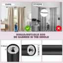 Heavy Duty Curtain Rods,1 1/4" Large Diameter Premium Nonadjustable Curtain Rod,108in/9ft Custom Window Treatment Rods with Durable Aluminum Brackets and End Caps,Black Finish