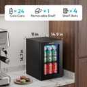 EUHOMY 24 Can Mini Fridge, 18L Beverage Refrigerator with Quiet Compressor