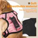 No Pull Dog Harness with 2 Leash Clips, Reflective Adjustable Soft Padded Vest with Handle, Breathable Oxford No Choke Pet Vest for Puppy, Pink,XS