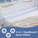 BALAPET Flodable Pillow for Headboard Gap,Bed Gap Filler Queen Size,Adjustable Bed Wedge Pillow for Headboard,Rectangular Bed Gap Filler,Foam Mattress Gap Filler(White,King)