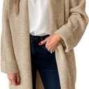 Saodimallsu Womens Long Cardigan Sweaters Chunky Open Front Oversized Slouchy Knit Fall Trendy Coatigan Jackets (Small, Khaki)