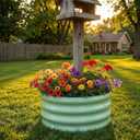 SnugNiture 3 Pcs 2x2x1ft Round Galvanized Raised Garden Bed Kit Outdoor, Metal Planter Box for Planting Plants Vegetables, Green