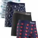 iBobber Underwear - Stretch Flex Fit Boxer Men or Women No Fly Tagless Fishing Outdoor – Pack of 4, Underwear (S)