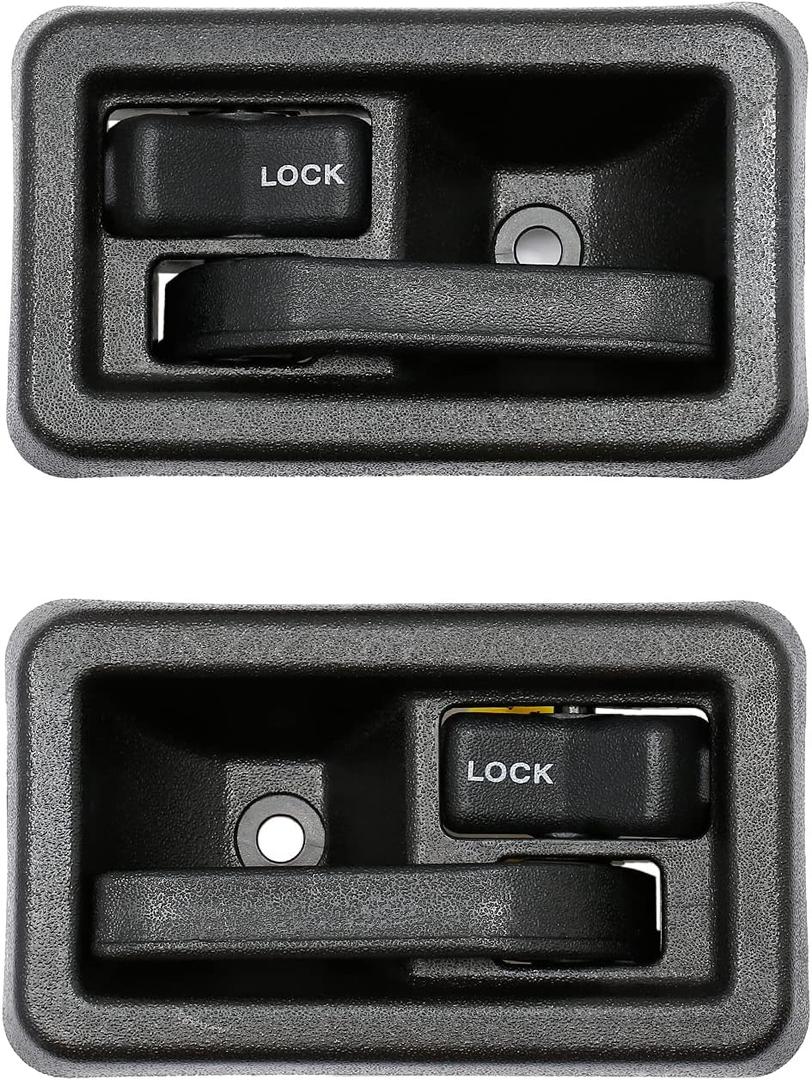 Gledewen Interior Door Handles (Pair), Compatible with Jeep Wrangler 1987-1996 YJ, 1997-2006 TJ, Inside Front Left Driver & Right Passenger Side | Replaces# 79540, 79541 Inner Handle Set