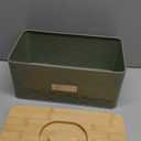 vensovo Bread Box for Countertop – Large Green Metal Bread Bin with Bamboo Cutting Board Lid, Farmhouse Bread Storage Container for Homemade Bread, Baked Goods & Kitchen Counter Organization