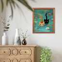 RLTXBUK Whimsical Black Orange Cat Diamond Art Kits, Monet Inspired Water Lilies Kitten Gem Diamond Painting Art Kits for Adults Beginners, Cat Mom Lovers Lady Gifts for Women 9.8x11.8 Inch