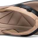 Men's Flip Flop with Arch Support Comfort Beach Thong Sandals Lightweight Non Slip Sole Durable Walking Summer Orthotic Slipppers Indoor and Outdoor (7, Khaki)