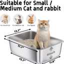 Stainless Steel Litter Box 2 Pack, 18"x14"x6" Medium Cat Litter Box Easy to Clean, Never Absorb Odor, Non Stick Metal Litterbox for Small to Medium Cats, Rabbits