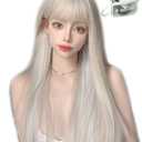 MGRANDE wig premium line 【 active top stylist produce 】 6 items set inner color line women's original wig semi-long small face effect（white beigeLSt DY24A）