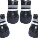 Dimicoo Breathable Dog Boots for Medium Large Dogs,Non-Slip Dog Shoes for Winter Snow and Summer Hot Pavement,Lightweight Paw Protector Dog Booties for Outdoor Walking Indoor Hardwood Floors (L ( Insole Width 2.6" ) for 44~66lb)