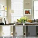 GHV Zebra Blinds for Windows Corded Blackout Dual Layer Privacy Shades Light Control for Day and Night Home Office (White, 31 in (W) x 64 in (H))