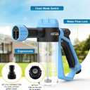 Car Wash Foam Gun for Garden Hose, Foam Cannon Car Wash Kit with Microfiber Wash Mitt, High Pressure Nozzle & 3 Spray Modes, Hose Foam Blaster for Cars, Trucks, RV, Motorcycle Cleaning - Blue