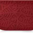 Farmlyn Creek Slip-Resistant Kitchen Floor Mat, Half Round Red Kitchen Rug with Rubber Backing for Office, Sink, Laundry Room, Home Decor, Machine Washable, Red (18x30 Inches)