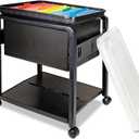 Advantus 55758 Folding Mobile File Cart, 14-1/2w x 18-1/2d x 21-3/4h, Clear/Black