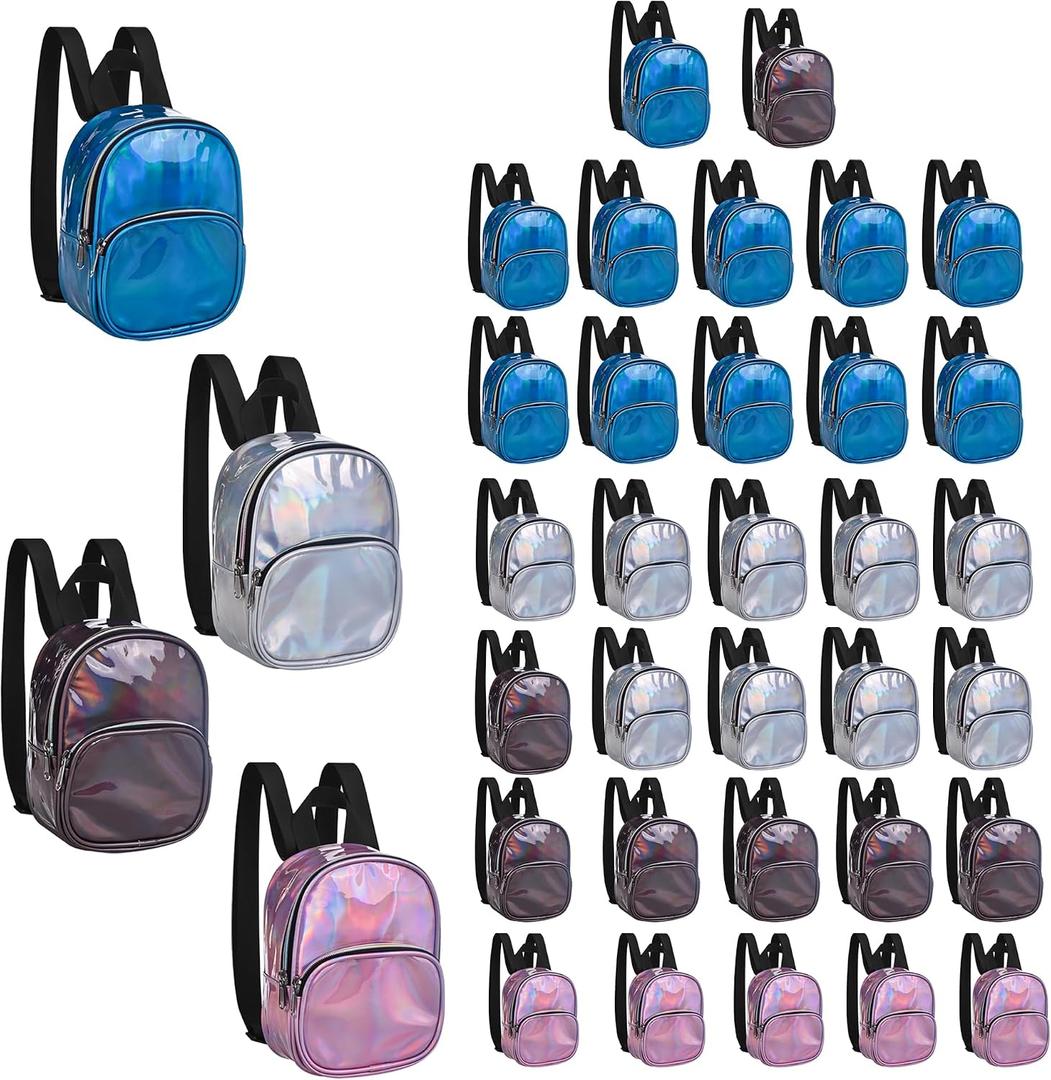 USPECLARE 36 Pack Clear Mini Backpack Stadium Approved Bag (4 Colors), 7.5"L x 2.8"W x 9"H