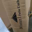 Blissun 9' Outdoor Patio Umbrella, Outdoor Table Umbrella, Yard Umbrella, Market Umbrella with 8 Sturdy Ribs, Push Button Tilt and Crank