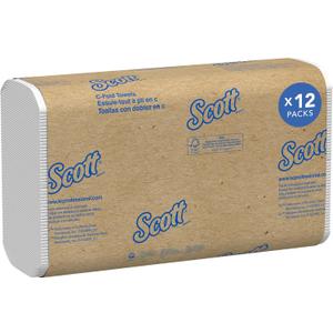 Scott Professional Essential C-Fold Folded Paper Towels, Bulk (01510), Fast-Drying Absorbency Pockets, 13.15"x10.125" Towel, White (200 Sheets/Pack, 12 Packs/Case, 2,400 Sheet Total)