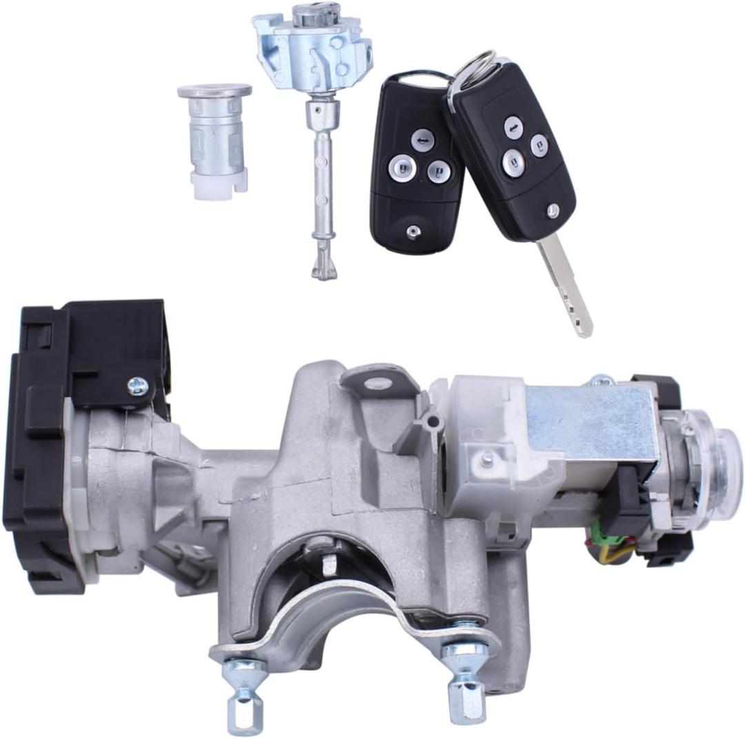 MOTOKU Ignition Switch and Door Lock Cylinder Key Shell Set for Honda Civic 2012-2015