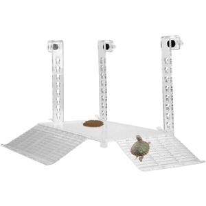 YXQ Hanging Turtle Basking Platform Multifunctional Acrylic Large Ramp Terrace Fence Type Aquarium Tank Decor Platform for Aquatic Reptile Feeding Resting