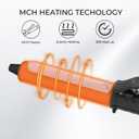 3 x 1.25 Inch MCH Ceramic Curling Iron with 6.2-Inch Barrel, Adjustable Temperature, LED Display, and Dual Voltage for Long Hair - Professional Curling Wand with Instant Heat up to 450F