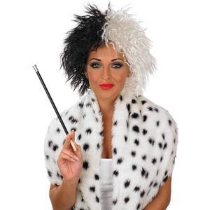 fun shack White Black Wig, Two Tone Wig, Devil Wig, Evil Stepmother Wig, Wig Black and White Accessories, Character Wigs