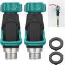 Chunful 2 Pcs 1 Way Shut off Valve Fits Standard Garden Hoses Metal Shutoff Hose Connector Water Control No Leak, 3/4 Inch Faucet/hose Connector