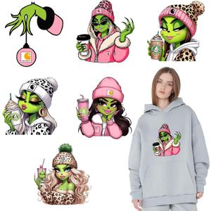 6 Sheets Iron on Transfers Christmas Iron on Patches Christmas Dtf Transfers Ready to Press Cute Monster Design Xmas Heat Transfers Ready to Press Winter Iron on Decals for T Shirts Clothing