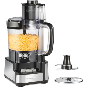 Hamilton Beach Stack & Snap Food Processor and Vegetable Chopper, BPA Free, Stainless Steel Blades, 12 Cup Bowl, 2-Speed 450 Watt Motor, Black (70725A)