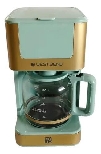 West Bend Drip Coffee Maker Brews Hot or Iced, Programmable with Brew Strength Selector Auto Shut-Off and 6 Functions Permanent Mesh Filter and Glass Carafe, 12-Cup, Metallic