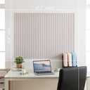Lightomorrow Large Bulletin Board, 48 x 36 inches Felt Board Decorative Pin Board, 4' x 3' Cork Board Alternative for Wall, Foldable Photo Board with 20 Pushpins - Oatmeal Stripes