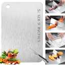 Megecy Titanium Cutting Board-2025 Top Titanium Cutting Boards for Kitchen/Double Sided Titanium Cutting Mat,Stainless Steel Food Grade Cutting Boards,Stainless Non Stick Chopping Board（7.67*11.81in）
