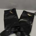 Fold Over Boots for Women Pointy Pull-on Wedge Heel Knee Shark Boot With Side Zipper Padlock Design (8, Black)