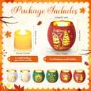 VIHOSE 6 Set Christmas Votive Candle Holders Xmas Red Green White Glass Tea Light with LED Battery Operated Candles Flameless Lights Christmas Table Decorations for Home Table Centerpiece Decor Gifts