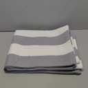 KOZYFLY Striped Outdoor Rug 27.5x43 Inches Front Door Rug Gray and White Hand Woven Cotton Washable Outdoor Doormats Outdoor Entrance Mat for Front Door Kitchen Entryway Patio Front Porch Decor (2ft4" x 3ft7" (Rectangular), Grey and White)