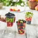 GUSTO [100 Count] Clear (No hole) Dome PET Plastic Lids 98mm Rim for 12, 16, 20 & 24 oz. Milkshake Cups (Formerly Comfy Package)