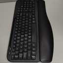 Ergonomic Wireless Keyboard with Cushioned Wrist Rest, Wave Keys, Phone Holder, Comfortable Natural Typing, 2.4GHz Full Size Cordless USB Computer Keyboard for Windows, Mac OS, Laptop, PC (Black)