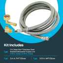 Eastman 5 Ft. Dishwasher Installation Kit, Braided Stainless Steel Supply Line with 3/8 Inch Compression Ends, 41041