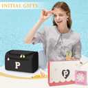 COSHAYSOO Tween Preteen Teen Girls Black Toiletry Bag Hanging Letter T