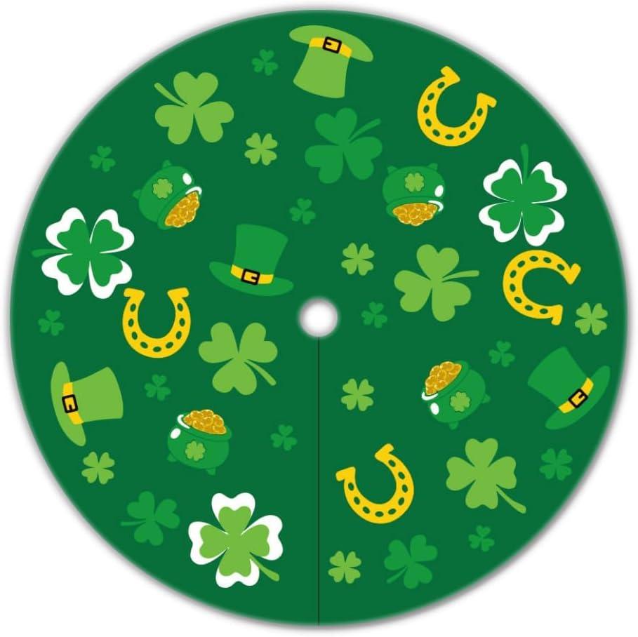 YEAHOME Valentines Day Decorations for Tree Skirt, 36" Love Heart Pattern Tree Skirts for Valentines Day Decor, Double-Sided St Patricks Day Clover Tree Skirt for Holiday Party Decorations (Red, Pink, Green)