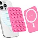 Klearlook Magnetic Suction Phone Mount for MagSafe Case, Removable Sticky Phone Grip Holder for Hands-Free Makeup/Selfie/Live Streaming/Vlog for TikTok & Instagram Influencer/Creator, Hot Pink