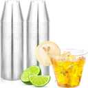 Byvivace 50Counts 9OZ. Clear Plastic Cups, Disposable Cups Classic 9 Ounce Squat Cups Party Tumblers Plastic Wine Glasses Disposable Party Wedding Events