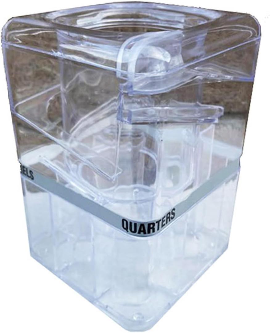 Coin Organizer & Dispenser - Clear View - Quarters, Nickels, Dimes, Pennies, Automatic Sorter with Easy Coin Dispenser
