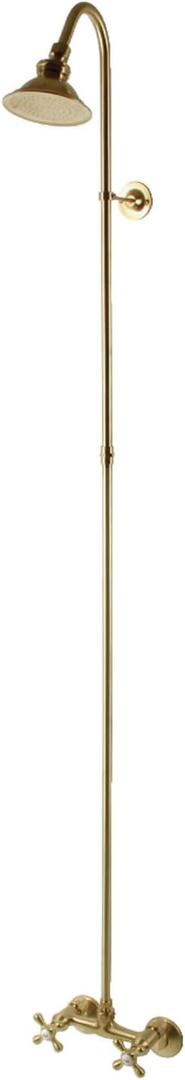 Kingston Brass CCK2137 Vintage Shower Combo, Brushed Brass (6 inch in Spout Reach)