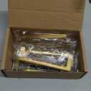 Ravinte 5 Pack Solid 4 Inch Kitchen Square Cabinet Handles Brushed Brass Cabinet Pulls Drawer Pulls Kitchen Cabinet Hardware Handles (4" Hole Center)