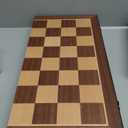 Chess Magnetic Wooden Chess Set 15" Unique Chess Board Game with Chess Pieces Storage Slots, Tournament Portable Folding Travel Chess Sets for Kids Adults Beginner and Pros, 2 Extra Queens