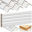 Colarr 54 Pcs White Cardboard Protectors Bulk, 2 x 2 x 30 Shipping Packing Protectors, Paper Shipping V Shaped Board Cardboard Guard for Corners of Boxes and Stabilize Shipments Flat
