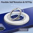 SYNCWIRE Magnetic Phone Ring Holder for MagSafe, 360 Rotation Cell Phone Grip Stand Finger Ring Kickstand Two-Sided Magnet Compatible with iPhone 17 Pro Max 16 15 14 13 12 MagSafe Accessories