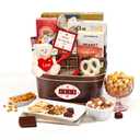 Broadway Basketeers Valentines Day Chocolate Gift Basket for Her, Him, Women, Men And Kids With Cookies, Snacks And Red Heart Plush Teddy Bear, No BB Date